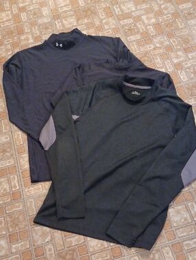 Under Armour Black Long-Sleeve Performance Tops 3 Shirts Size Large